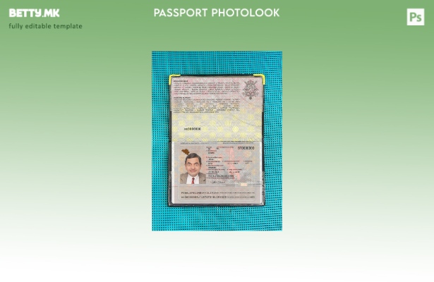 Модерен стил белгиски пасош за итни случаи шаблон за фото изглед